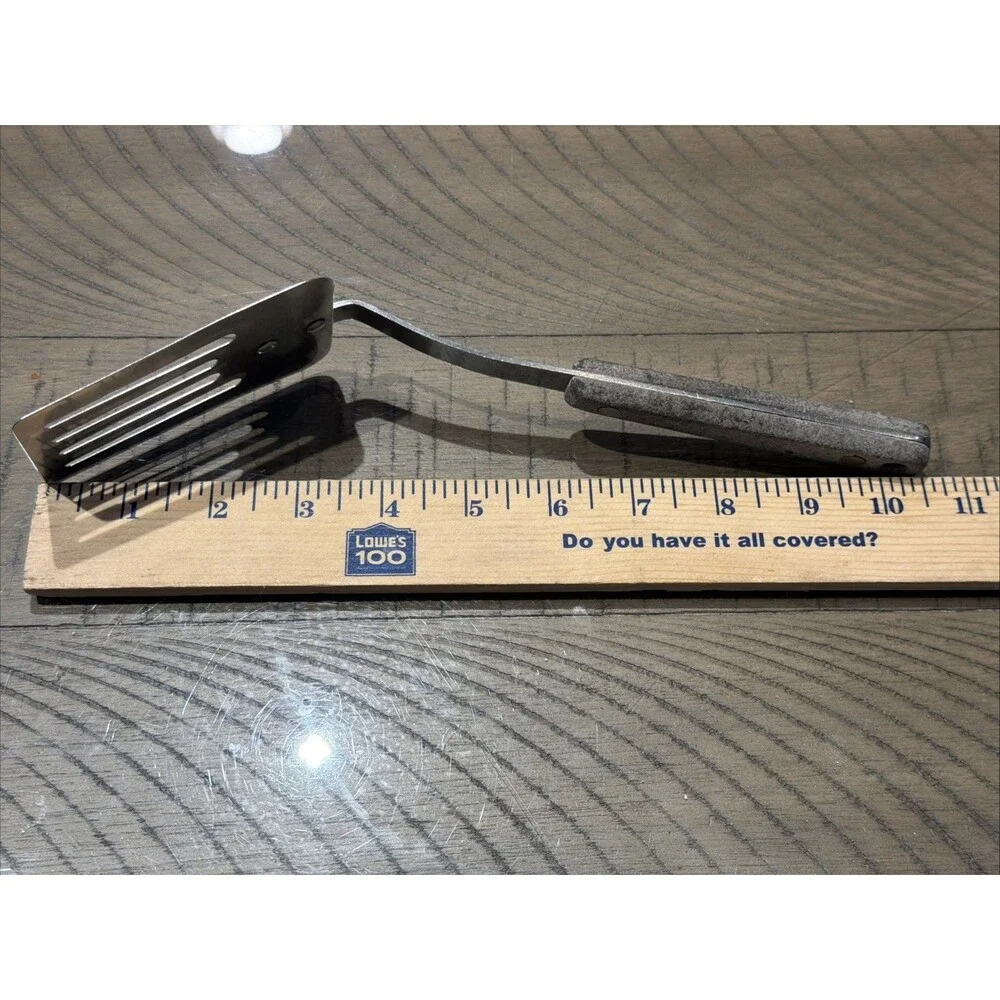 Vintage EKCO Flint Vanadium SHORT Slotted Spatula 10.5